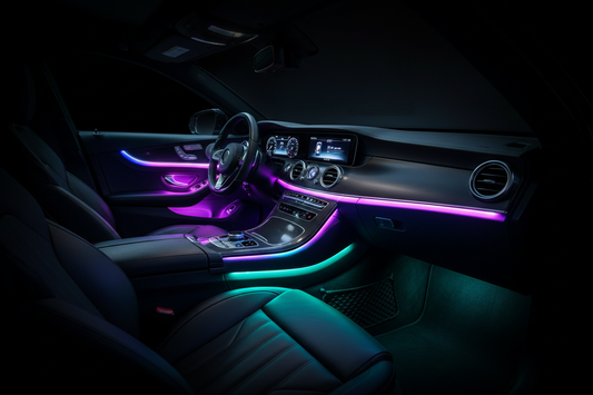 Kit Luci LED Interni Auto RGB installato in abitacolo